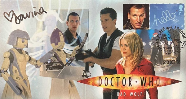 Doctor Who 2005 Series 1 Episode 12 Bad Wolf Collectors Stamp Cover Signed DAVINA McCALL