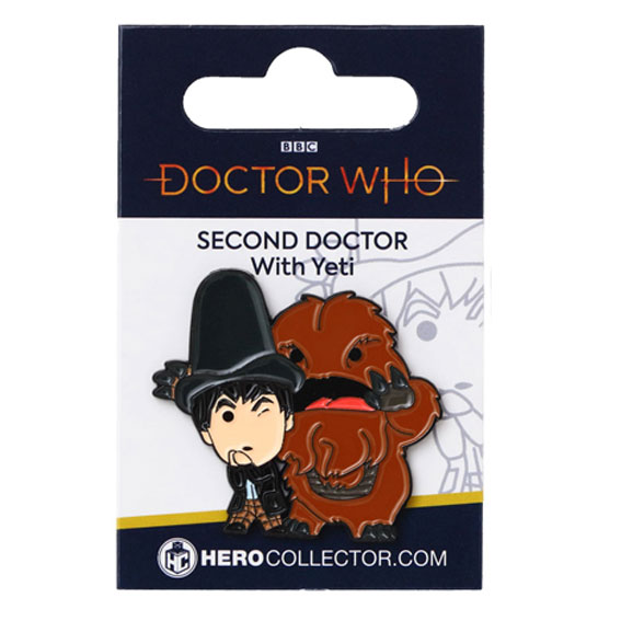 Doctor Who Second Doctor & Yeti Chibi Style Pin Badge