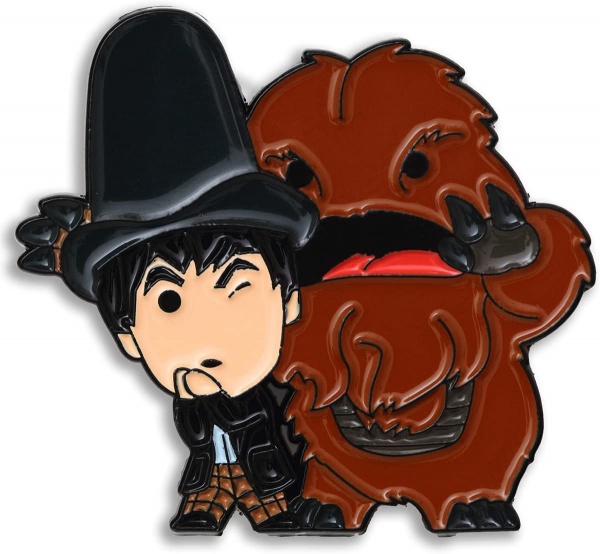 Doctor Who Second Doctor & Yeti Chibi Style Pin Badge