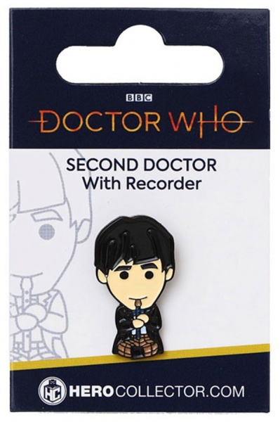 Doctor Who Second Doctor & Recorder Chibi Style Pin Badge