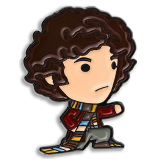 Doctor Who Fourth Doctor Part One of Two Doctor & Davros Set Chibi Style Pin Badge
