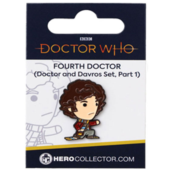 Doctor Who Fourth Doctor Part One of Two Doctor & Davros Set Chibi Style Pin Badge