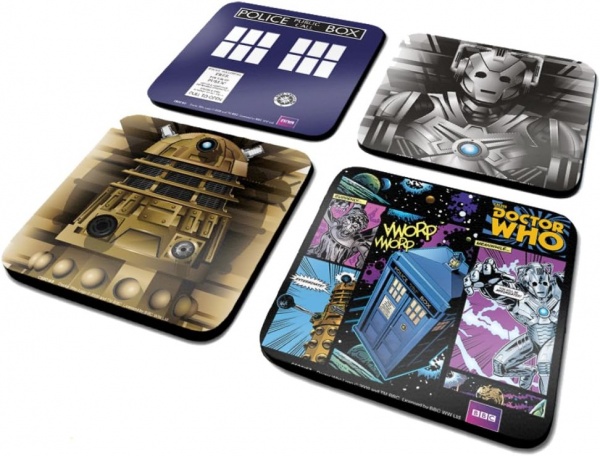 Doctor Who Official Cork Backed Coasters 4 Different Designs