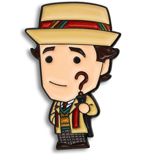 Doctor Who Seventh Doctor with Question Mark Umbrella Chibi Style Pin Badge