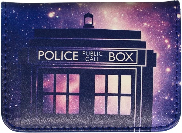 Doctor Who Tardis Travel Card Pass Holder with Galaxy Design & Embossed Seal of Rassilon Detail