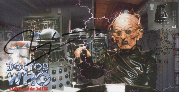 Doctor Who Classic Davros and the Daleks Special Stamp Cover Signed TERRY MOLLOY