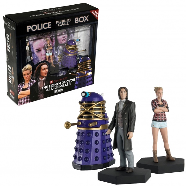 Doctor Who Companion Figure Set The 8th Doctor, Lucie Miller & Dalek Eaglemoss Box Set #9