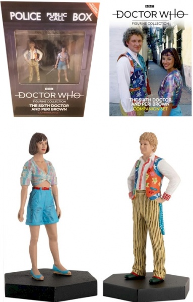 Doctor Who Companion Figure Set The 6th Doctor & Peri Brown Eaglemoss Model Set #14 NEW BUT DAMAGED PACKAGING