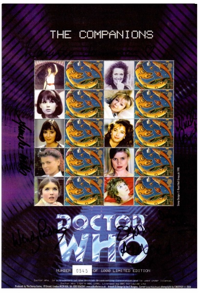 Doctor Who Companions Stamp Sheet Official Limited Edition Signed  by Louise, Nicola, Deborah, Wendy & Sophie