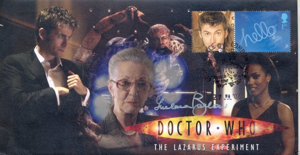 Doctor Who 2007 Series 3 Episode 6 Series The Lazarus Experiment Collectible Stamp Cover Signed by THELMA BARLOW & MARK GATISS