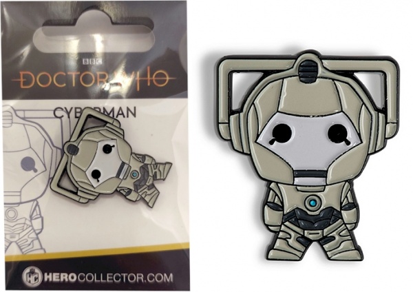 Doctor Who Cyberman Chibi Style Pin Badge