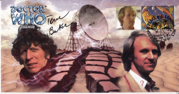 Doctor Who Logopolis Collectable Stamp Cover Signed by TOM BAKER