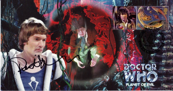 Doctor Who Planet of Evil Collectible Stamp Cover Signed by TOM BAKER & PRENTIS HANCOCK