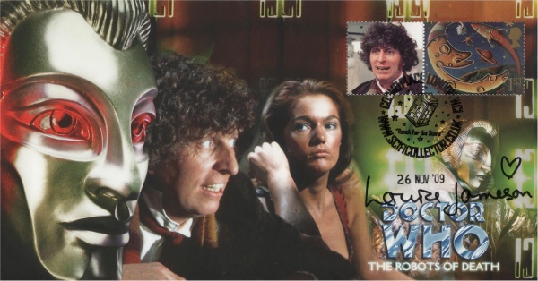 Doctor Who The Robots of Death Collectable Stamp Cover Signed by LOUISE JAMESON