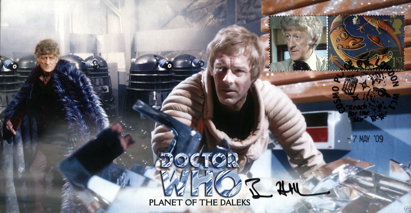 Doctor Who Planet of the Daleks Collectible Stamp Cover Signed by the late BERNARD HORSFALL