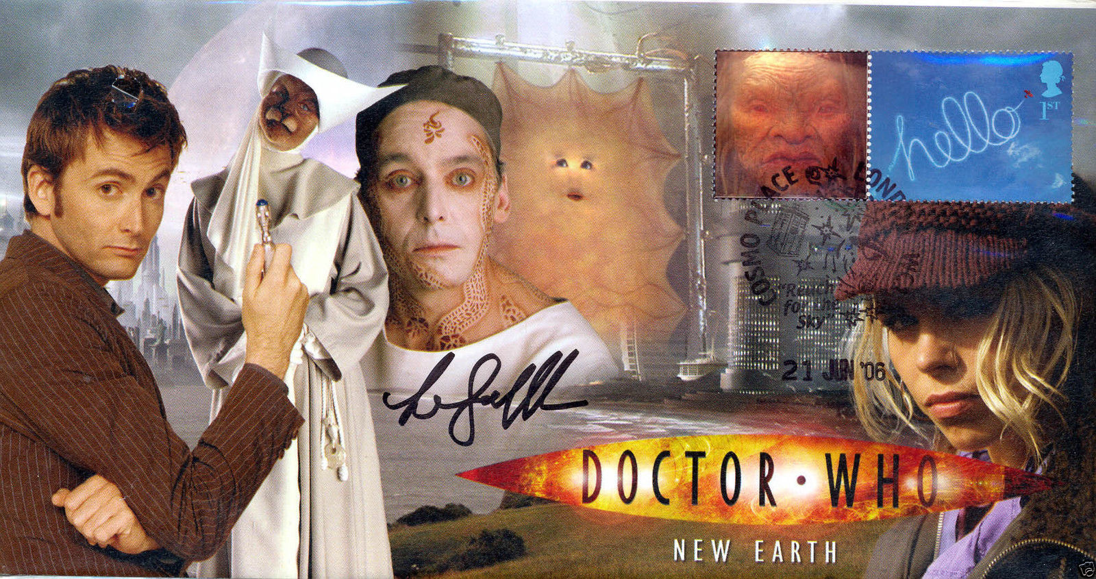 Doctor Who 2006 Series 2 Episode 1 New Earth Collectible Stamp Cover Signed by SEAN GALLAGHER