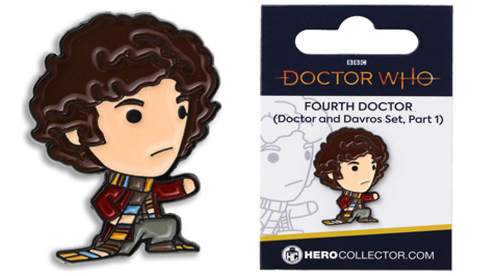 Doctor Who Fourth Doctor Part One of Two Doctor & Davros Set Chibi Style Pin Badge