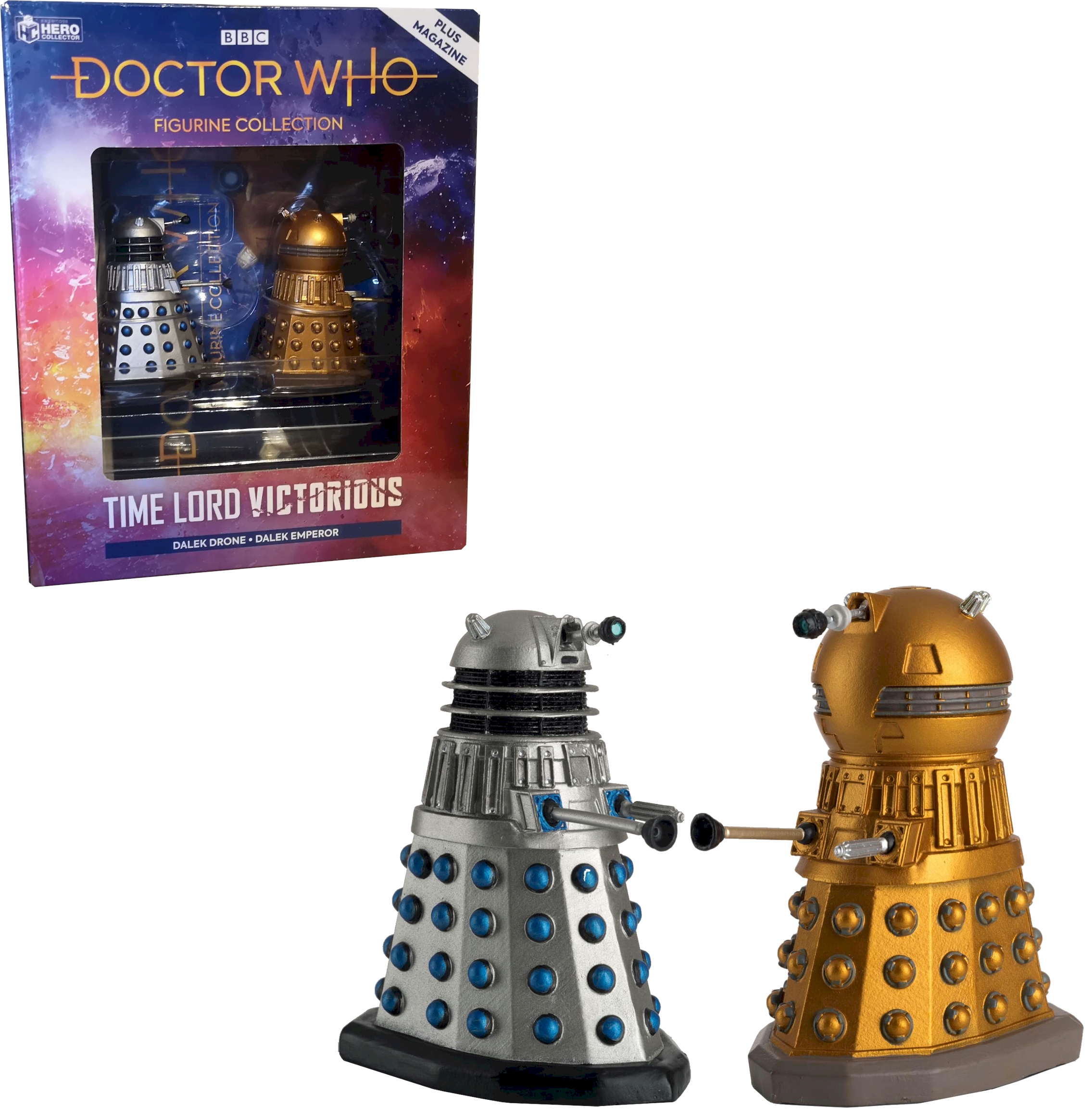 Doctor Who Figure Set Dalek Drone & Dalek Emporer Eaglemoss Time Lord Victorius Box #1
