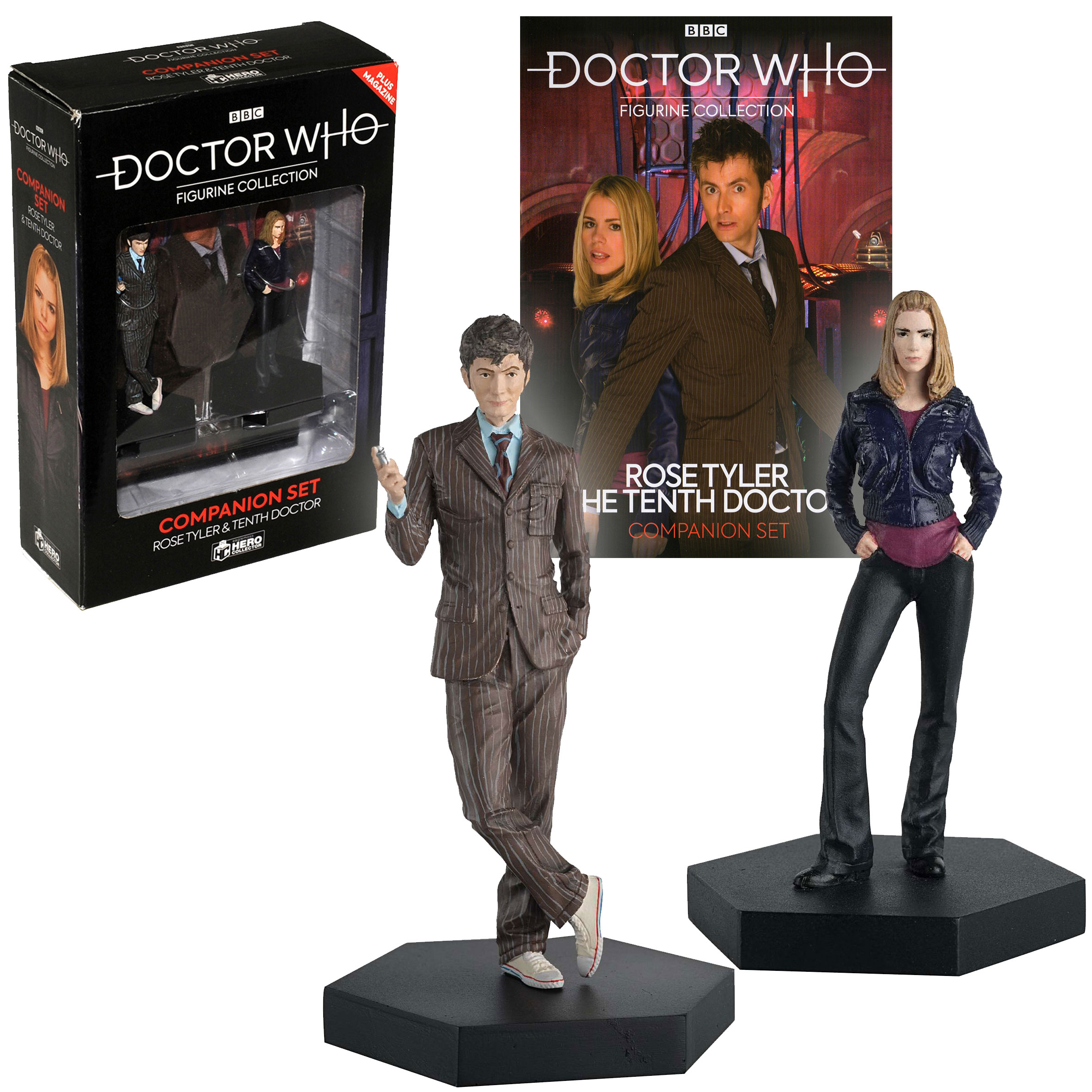 Doctor Who Companion Figure Set The 10th Doctor & Rose Tyler Eaglemoss Box Set #2