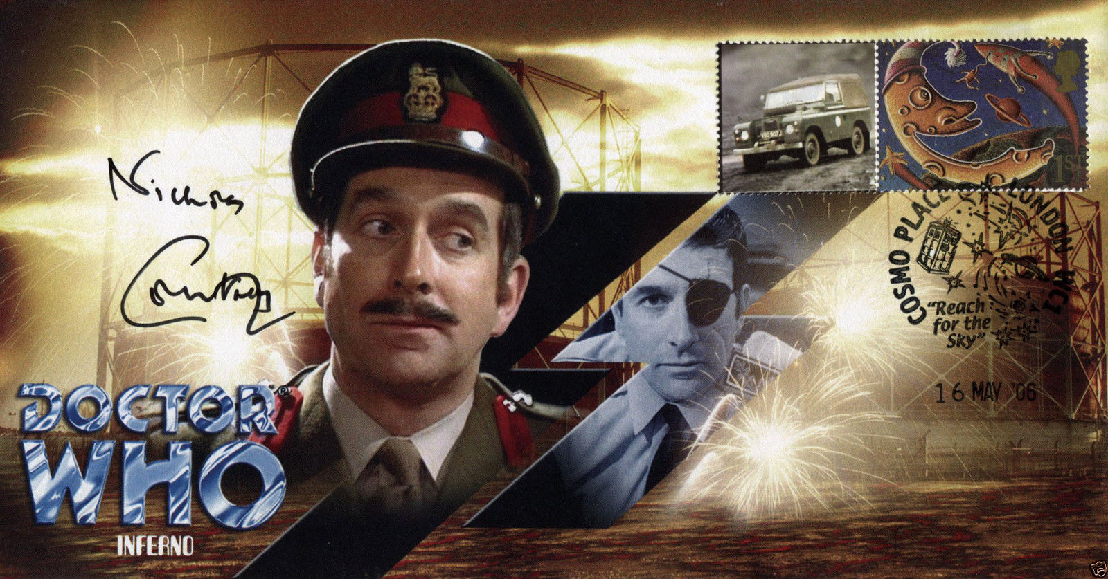 Doctor Who Inferno Collectible Stamp Cover Signed by NICHOLAS COURTNEY