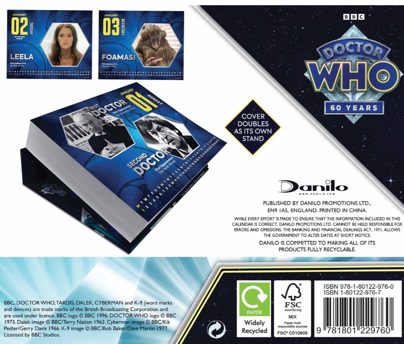 Doctor Who Official 2024 Everyday Desk Calendar Serving Who fans and