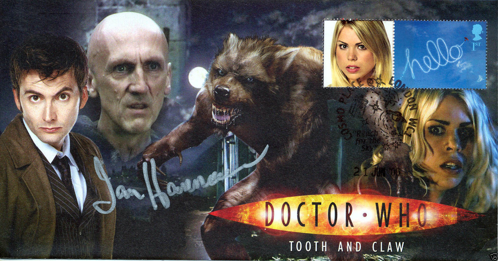 Doctor Who 2006 Series 2 Episode Tooth & Claw Collectible Stamp Cover Signed by IAN HANMORE