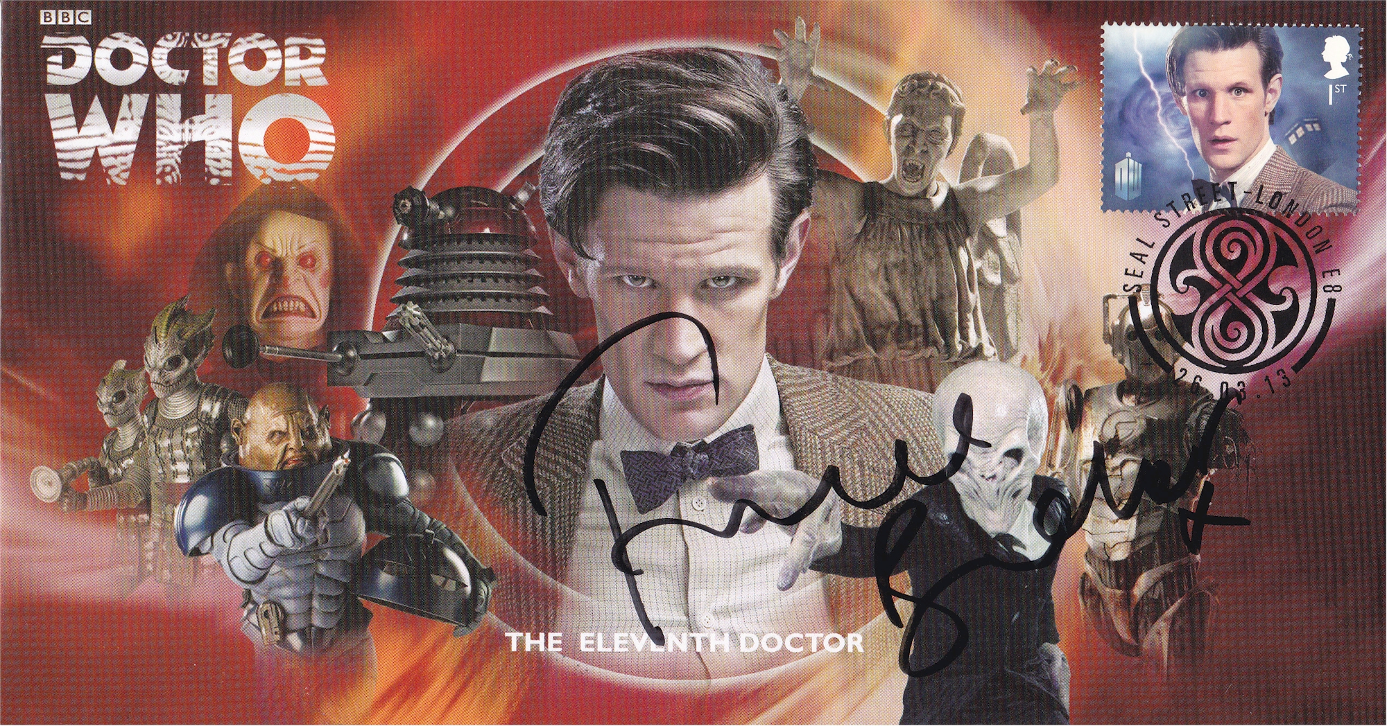 The Eleventh Doctor Who DOCTOR SERIES 50th Anniversary Stamp First Day Cover Signed Frances Barber