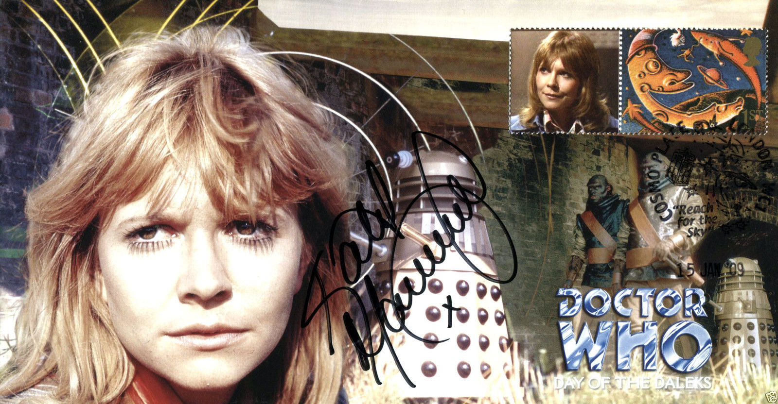Doctor Who Day Of The Daleks Collectable Stamp Cover Signed by KATY MANNING