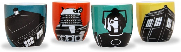 Doctor Who Egg Cups Set of 4 with Colourful Designs